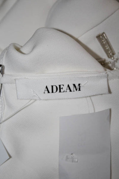 Adeam White Silver Tone Bead Embroidered Tunic Top Size Medium New $895