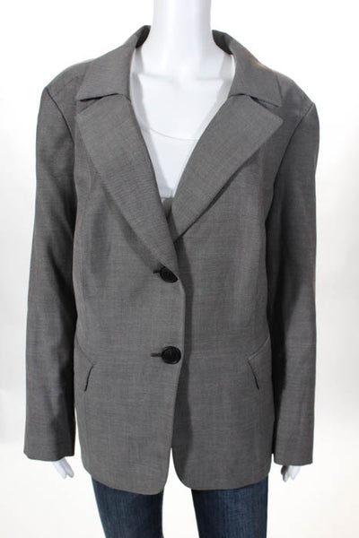 Lafayette 148 New York Black White Striped Wide Lapel Blazer Size 10