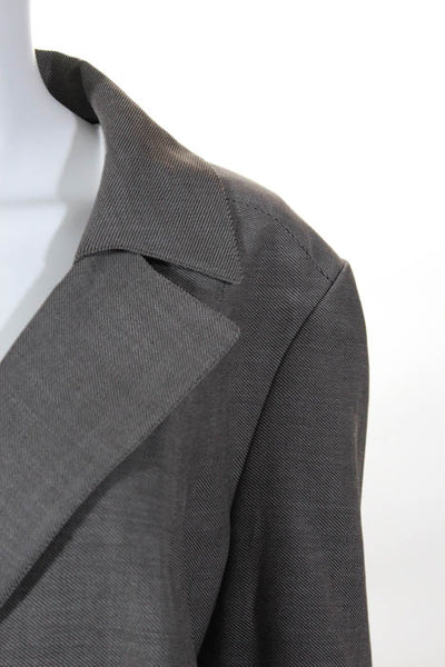 Lafayette 148 New York Black White Striped Wide Lapel Blazer Size 10