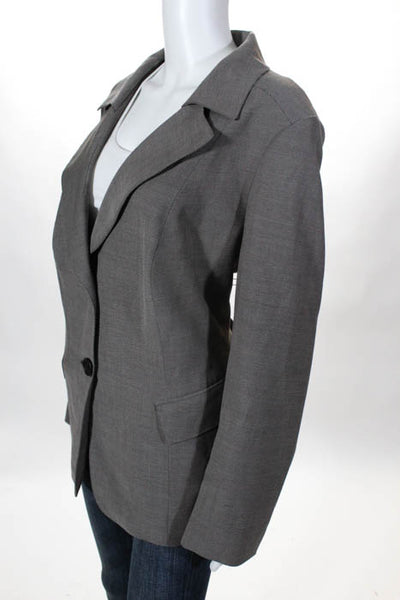 Lafayette 148 New York Black White Striped Wide Lapel Blazer Size 10