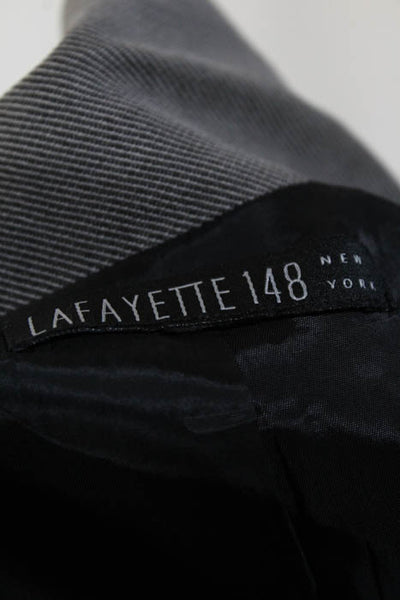 Lafayette 148 New York Black White Striped Wide Lapel Blazer Size 10