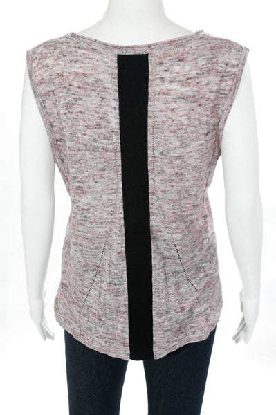 White + Warren Red Gray Sleeveless V-Neck Top Size Small