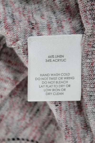 White + Warren Red Gray Sleeveless V-Neck Top Size Small