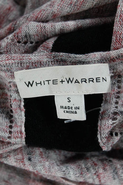 White + Warren Red Gray Sleeveless V-Neck Top Size Small