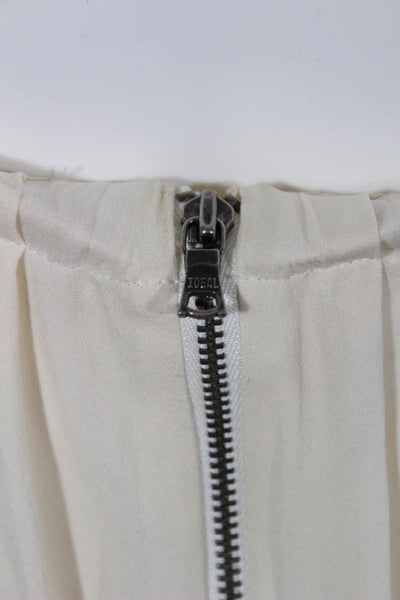 Alice + Olivia Ivory Silk Tie Elastic Waist Strapless Layered Dress Size Small