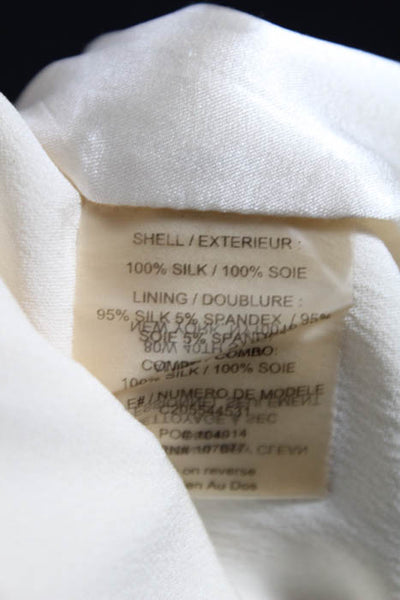 Alice + Olivia Ivory Silk Tie Elastic Waist Strapless Layered Dress Size Small