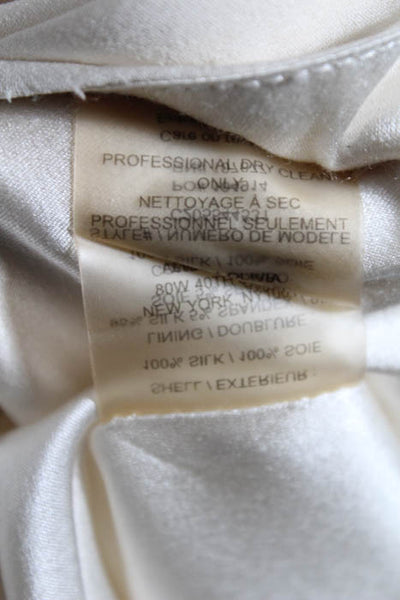 Alice + Olivia Ivory Silk Tie Elastic Waist Strapless Layered Dress Size Small