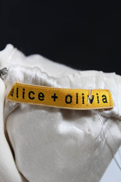 Alice + Olivia Ivory Silk Tie Elastic Waist Strapless Layered Dress Size Small