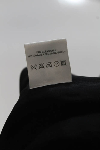 Manoush Black Wool V Neck Ruched Panel Button Detail Zip Back Shift Dress Size 4