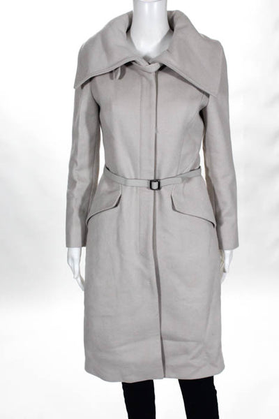 Elie Tahari Gray Shawl Collar Long Coat Size Small