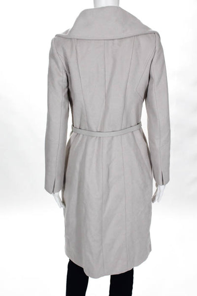 Elie Tahari Gray Shawl Collar Long Coat Size Small