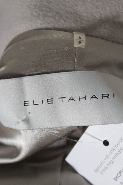 Elie Tahari Gray Shawl Collar Long Coat Size Small
