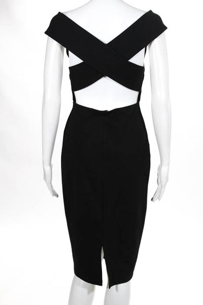 Talula Black Pull Over Sleeveless Round Neck Mid Calf Shift Dress Size Small