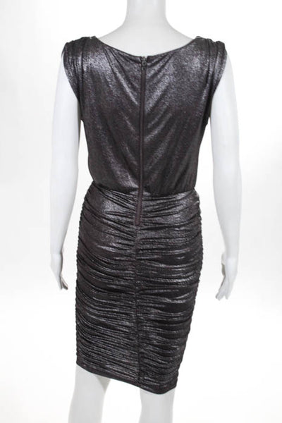 Alice + Olivia Purple Metallic Ruched Bodycon Dress Size Extra Small