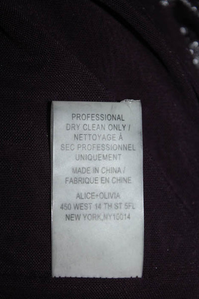 Alice + Olivia Purple Metallic Ruched Bodycon Dress Size Extra Small