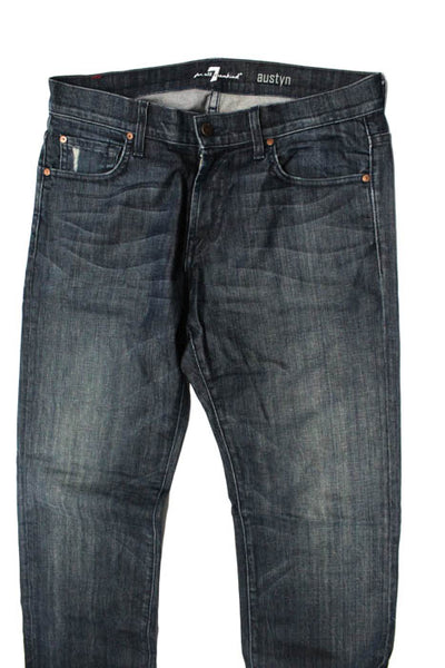 7 For All Mankind Mens Blue Cotton Dark Wash Austyn Jeans Size 32