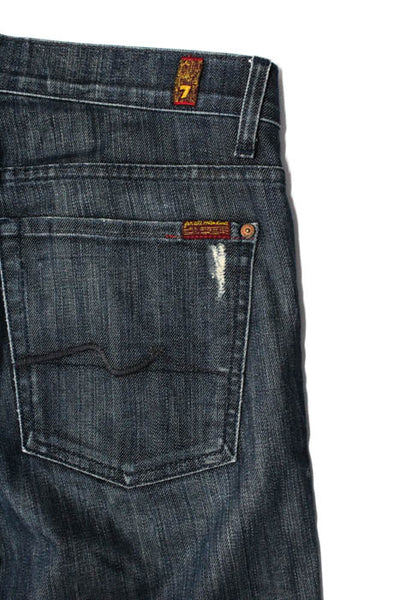 7 For All Mankind Mens Blue Cotton Dark Wash Austyn Jeans Size 32