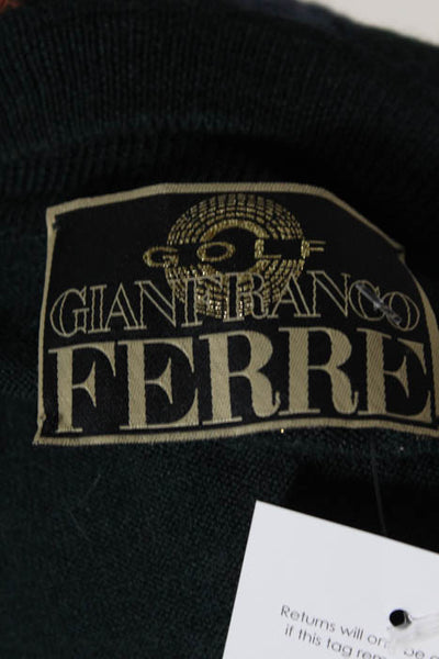 Gianfranco Ferre  Golf Hunter Green Wool Crew Neck Sweater Size Extra Large