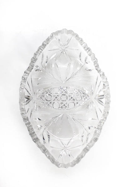 Lot 2 Designer Crystal Clear Sharp Accented Serving Salad or Dip Dishes