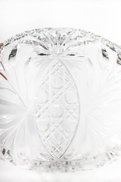 Lot 2 Designer Crystal Clear Sharp Accented Serving Salad or Dip Dishes