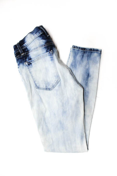J Brand Dark Blue White Cotton Blend Zipper Closure Skinny Leg Jeans Size 25