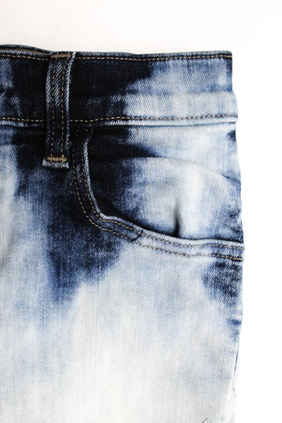 J Brand Dark Blue White Cotton Blend Zipper Closure Skinny Leg Jeans Size 25
