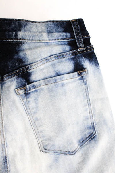 J Brand Dark Blue White Cotton Blend Zipper Closure Skinny Leg Jeans Size 25