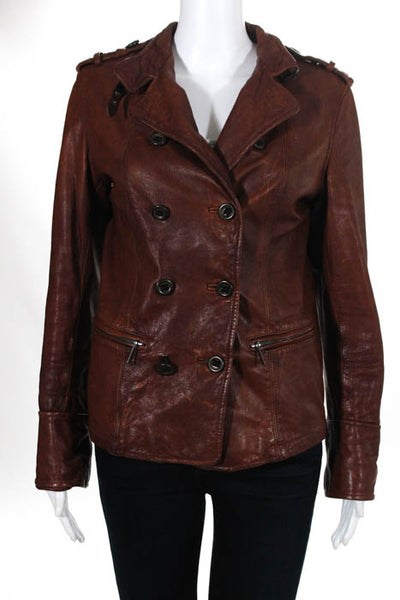 Converse John Varvatos Brown Distressed Leather Jacket Size Small