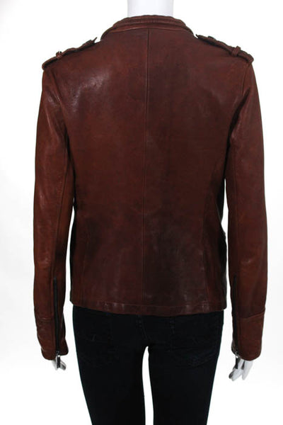Converse John Varvatos Brown Distressed Leather Jacket Size Small