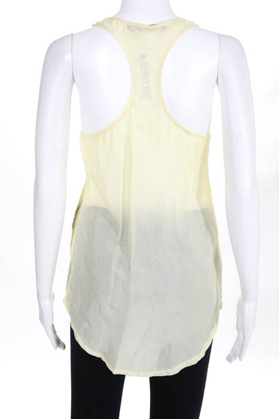 Miss Ferriday Yellow Scoop Neck Sequin Front Racer Back Tank Top Size Medium New