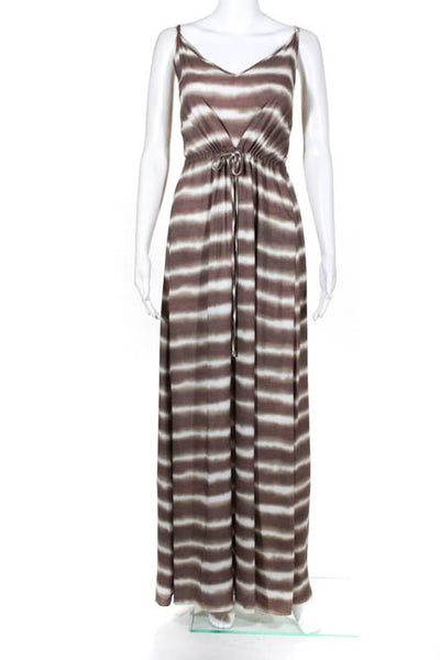 Vix Paula Hermanny Brown Tie Dye Mary Long Maxi Dress Size Medium New $196 JG12