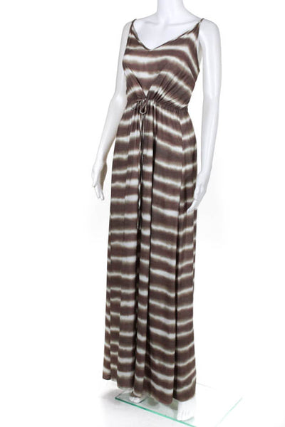 Vix Paula Hermanny Brown Tie Dye Mary Long Maxi Dress Size Medium New $196 JG12