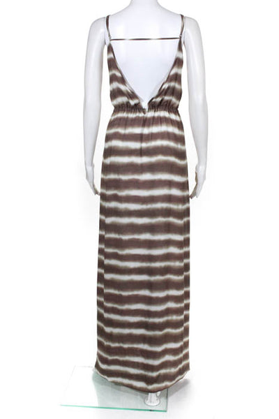 Vix Paula Hermanny Brown Tie Dye Mary Long Maxi Dress Size Medium New $196 JG12