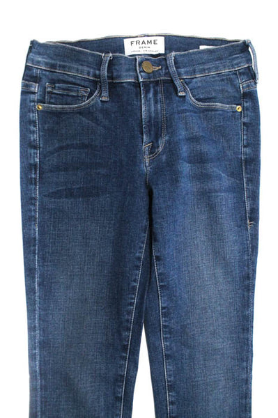 Frame Denim Blue Cotton Denim Le Skinny De Jeanne Skinny Jeans Pants Size 25