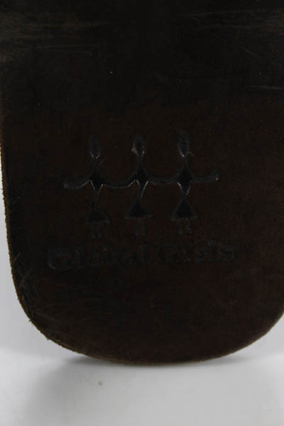 Global Girls Brown Leather Beaded Toe Strap Sandals Size 40 10 NEW