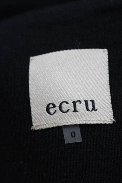 Ecru Black Button Down Long Sleeve Scoop Neck Coat Size 0