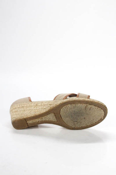 J Crew Beige Canvas Cross Strap Espadrille Wedge Sandals Size 8