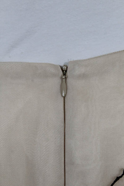 Carolina Herrera Ivory Silk Tiered Chiffon A-Line Full Length Skirt Size 4