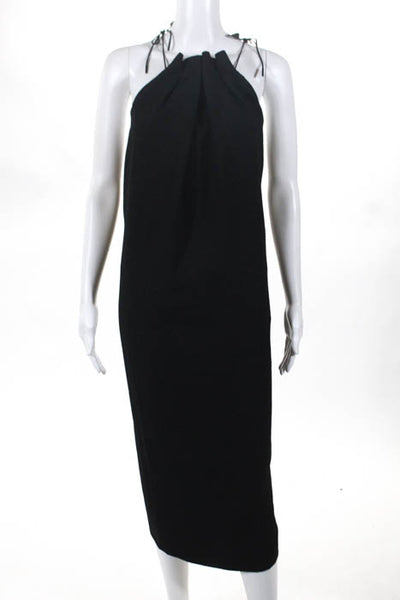 Finders Black Sleeveless Tie Neck Shift Dress Size Medium New LL19LL