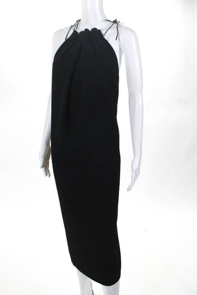 Finders Black Sleeveless Tie Neck Shift Dress Size Medium New LL19LL