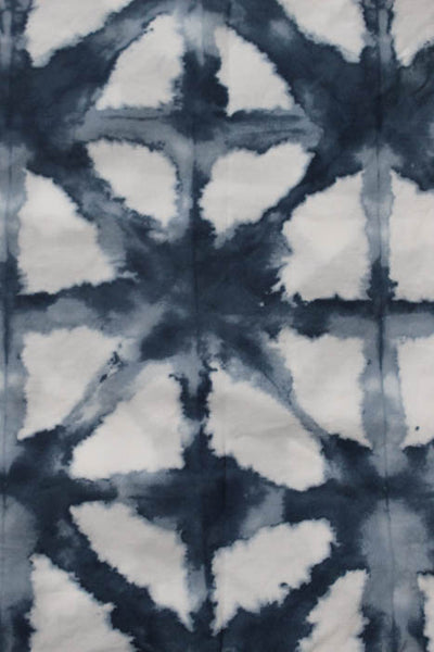 Shibori Blue White Cotton Queen Duvet Cover Standard Sham Set