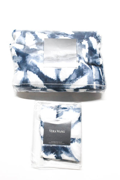 Shibori Blue White Cotton Queen Duvet Cover Standard Sham Set