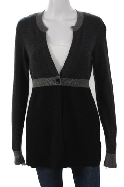 Vince Womens Cashmere V-Neck Cardigan Black Long Sleeve Size S