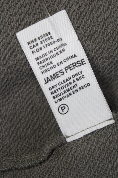 Standard James Perse Women Full Zip Hoodie Gray Cotton Cowl Neck Size 1