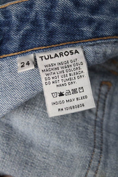 Tularosa Blue Cotton Button Down Denim Mini Skirt Size 24