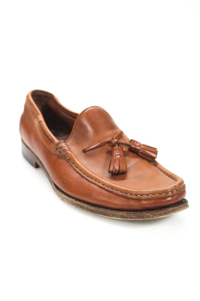Ralph Lauren Collection Mens Brown Leather Tassel Front Slip On Loafers Size 9 M