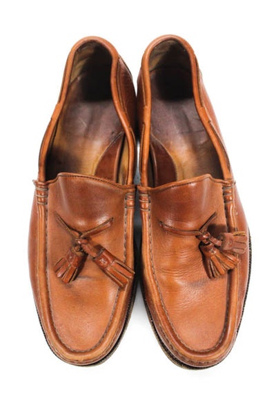 Ralph Lauren Collection Mens Brown Leather Tassel Front Slip On Loafers Size 9 M