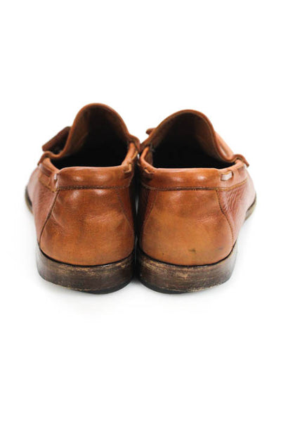 Ralph Lauren Collection Mens Brown Leather Tassel Front Slip On Loafers Size 9 M