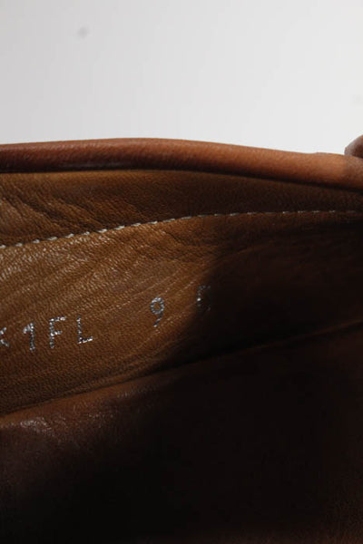 Ralph Lauren Collection Mens Brown Leather Tassel Front Slip On Loafers Size 9 M