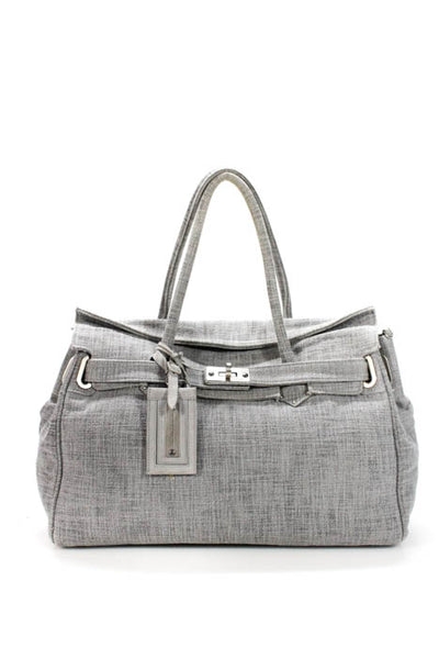 Brunello Cucinelli Gray Boucle Country Weekender Handbag